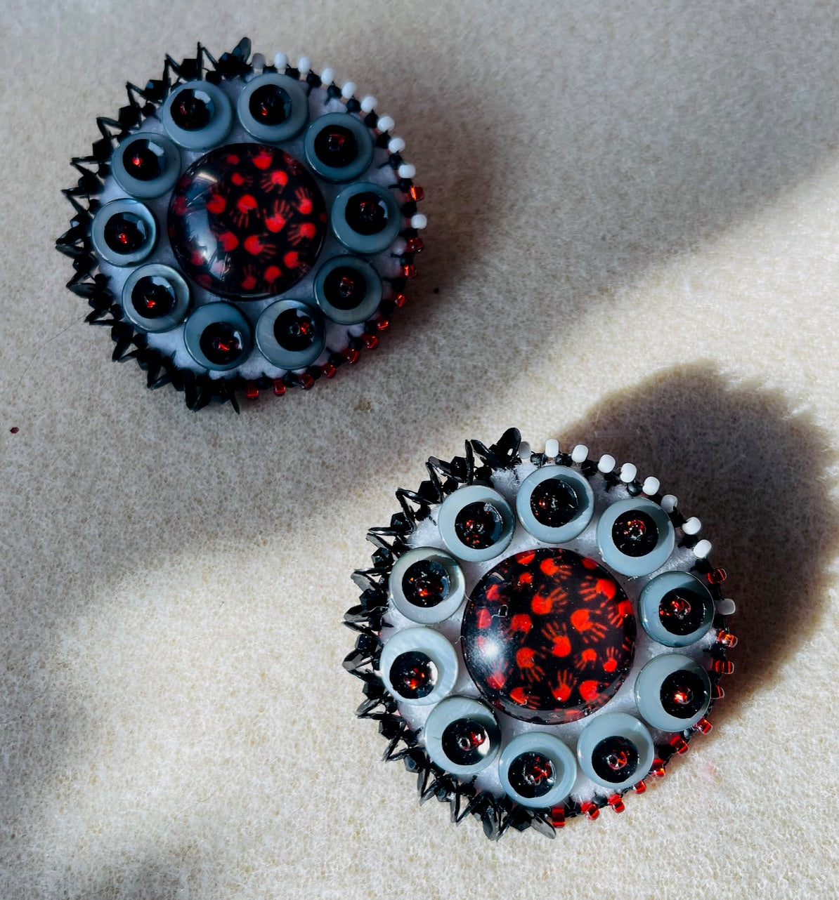 Red and Black MMIW Red Handprint Post Earrings