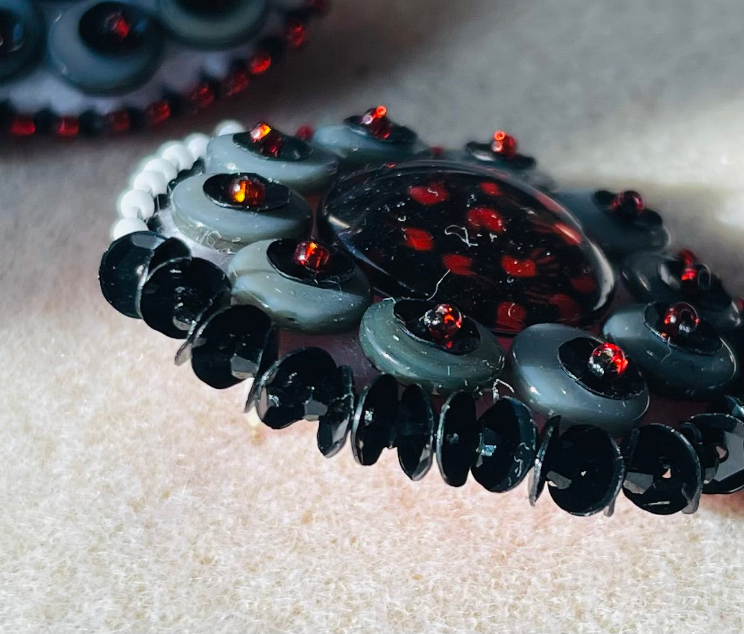 Red and Black MMIW Red Handprint Post Earrings