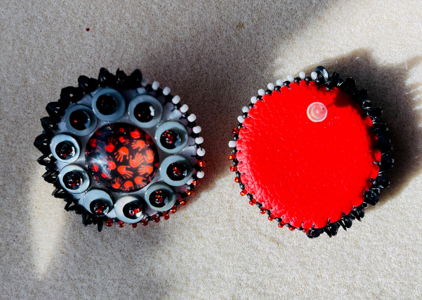 Red and Black MMIW Red Handprint Post Earrings