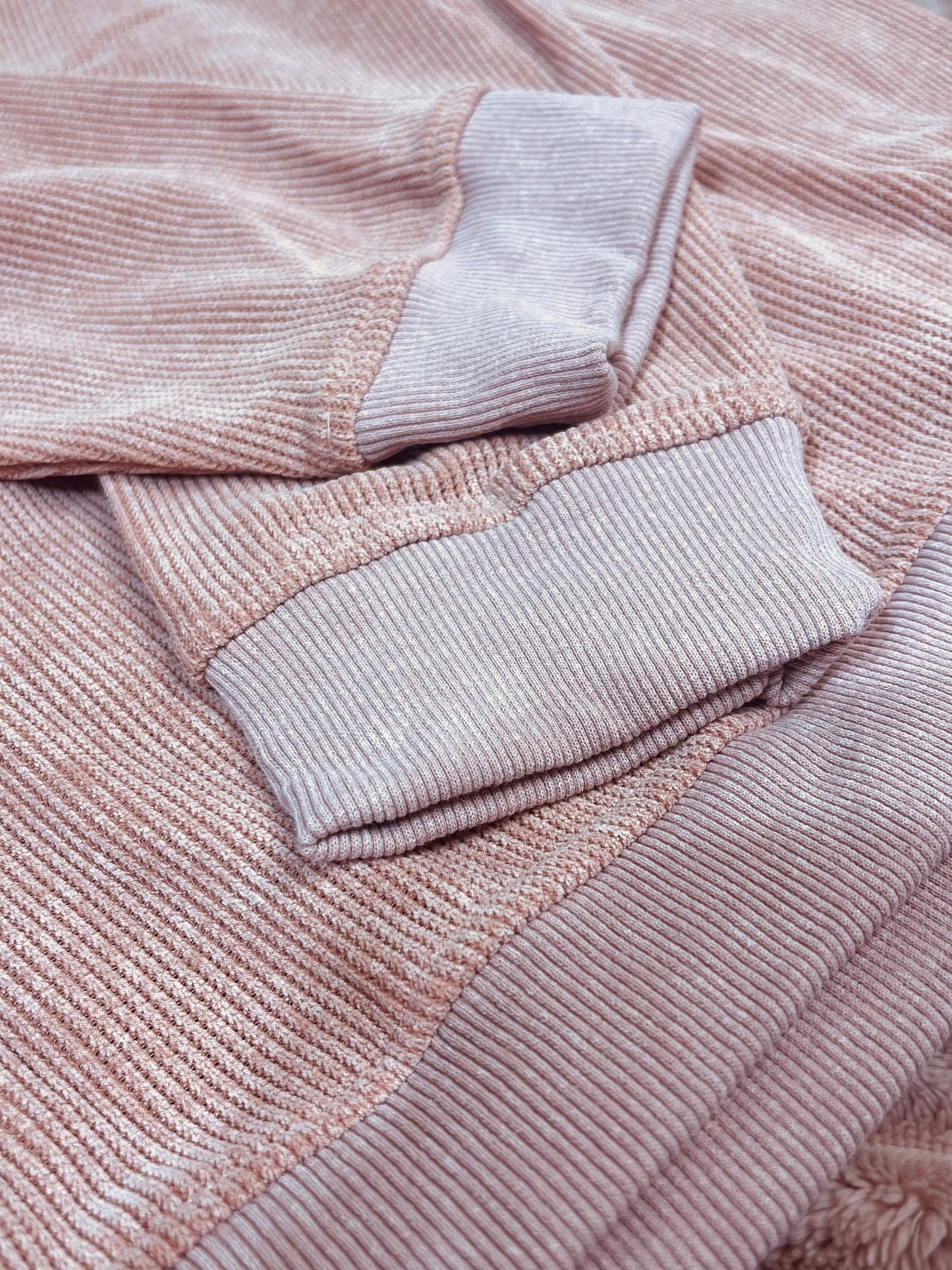 Pink "Wine Never Broke my Heart" Corded Baggy Sweatshirt