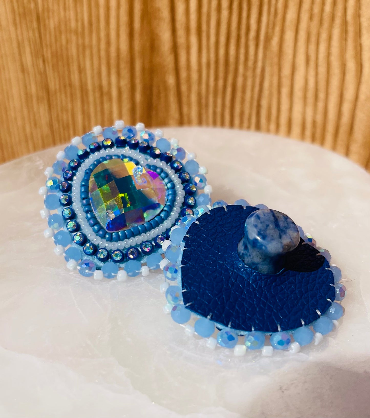 Blue Spot Jasper Earring Plugs