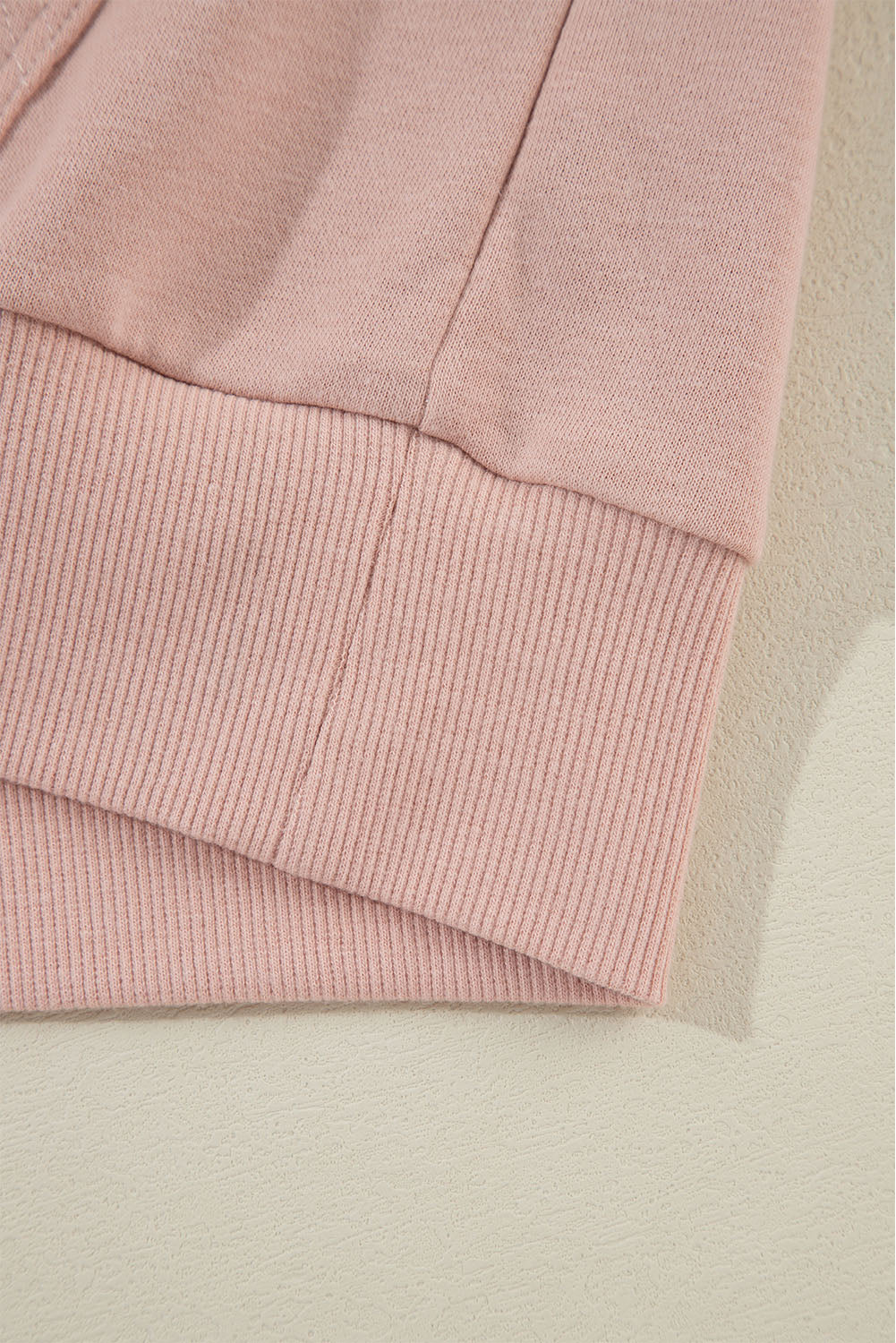 Rivet Stud Raglan Sleeve Soft Pink Hoodie with Pocket