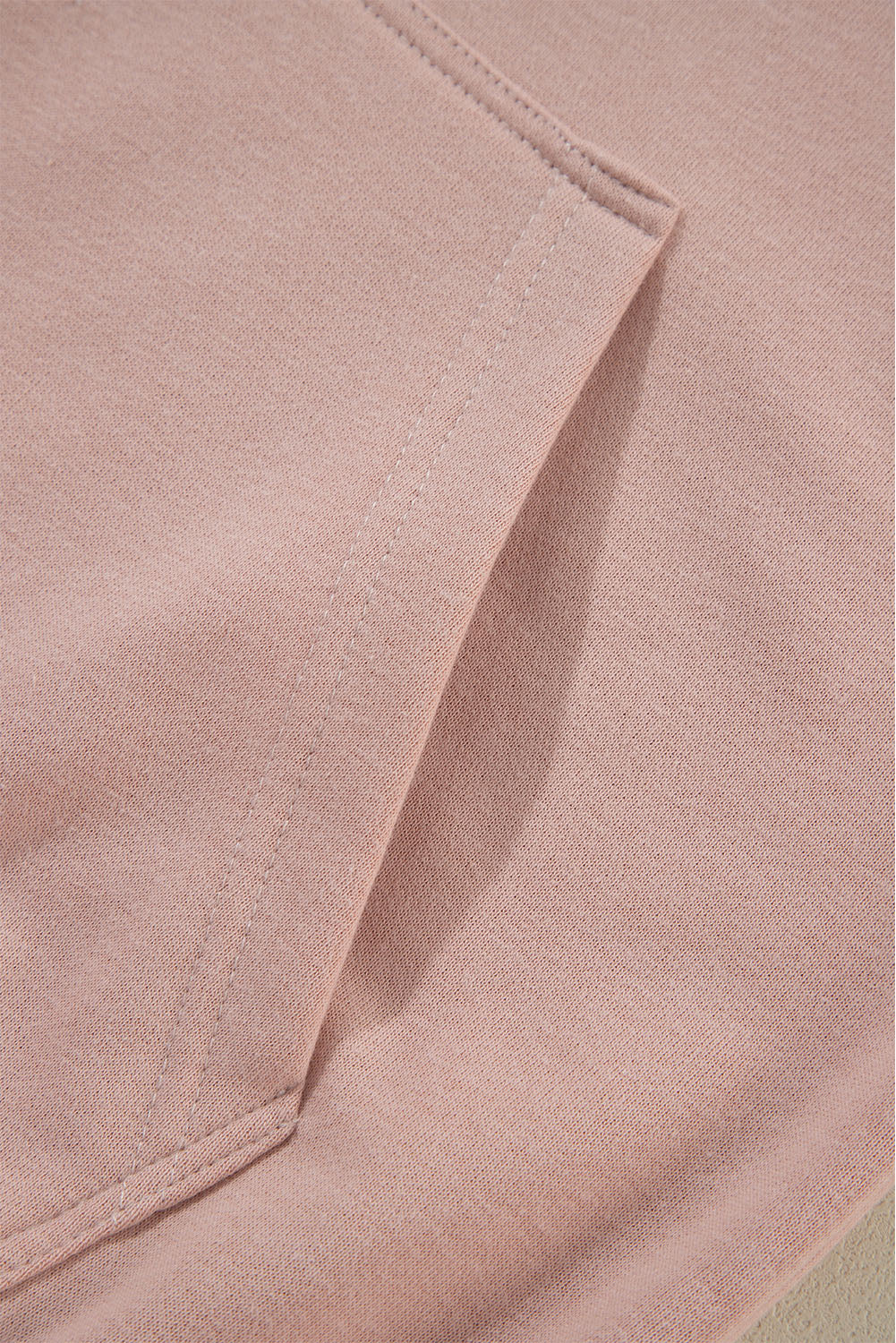 Rivet Stud Raglan Sleeve Soft Pink Hoodie with Pocket