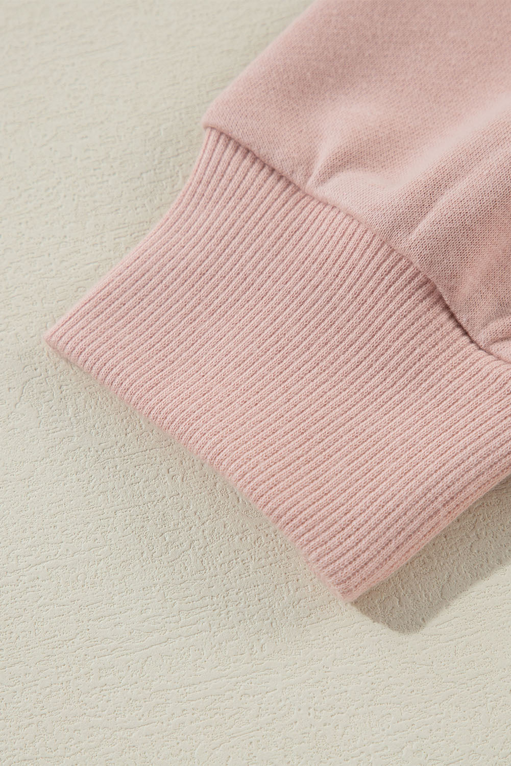 Rivet Stud Raglan Sleeve Soft Pink Hoodie with Pocket