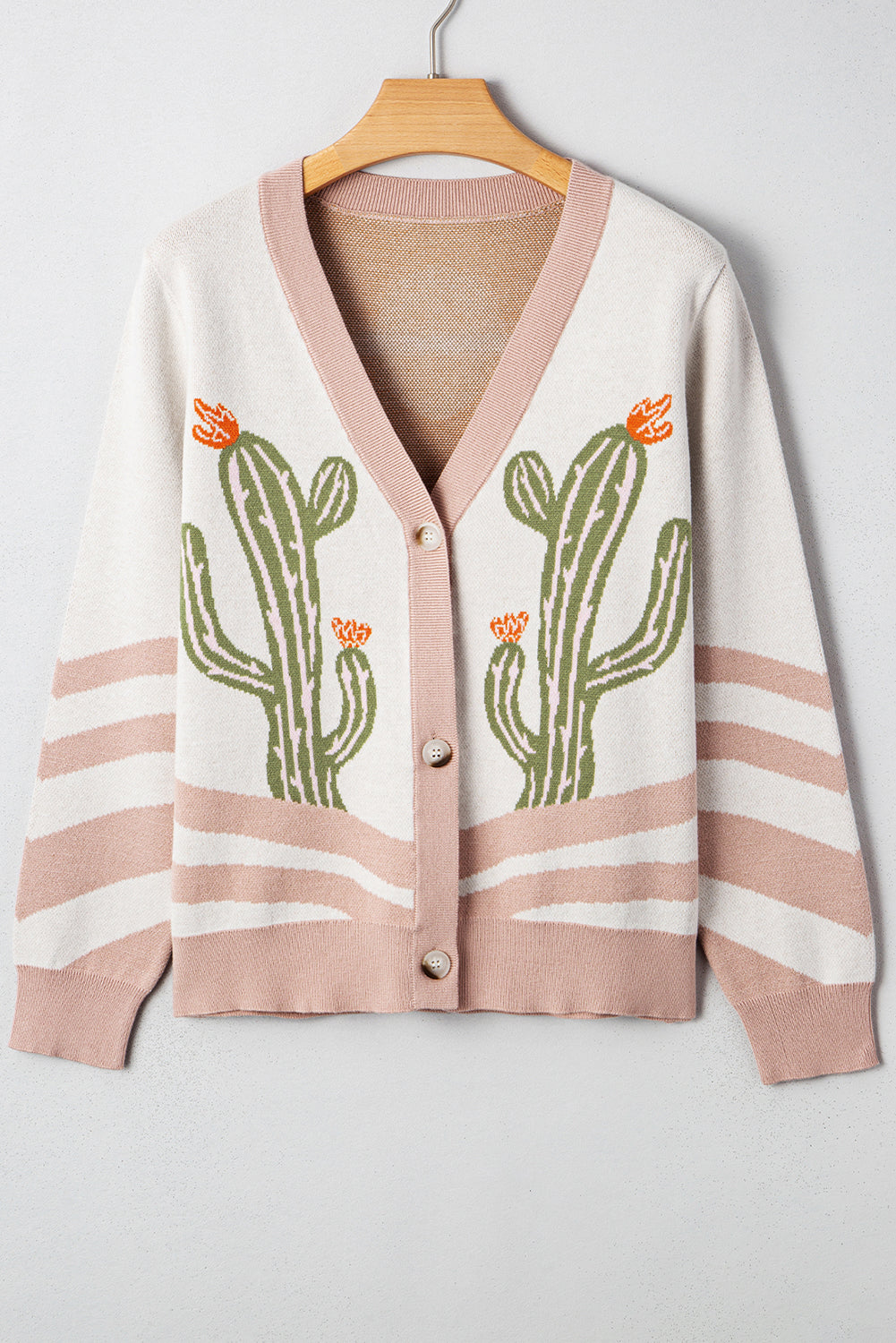 “Cactus Bloom” Desert Knit Cardigan – Apricot Sunset Edition
