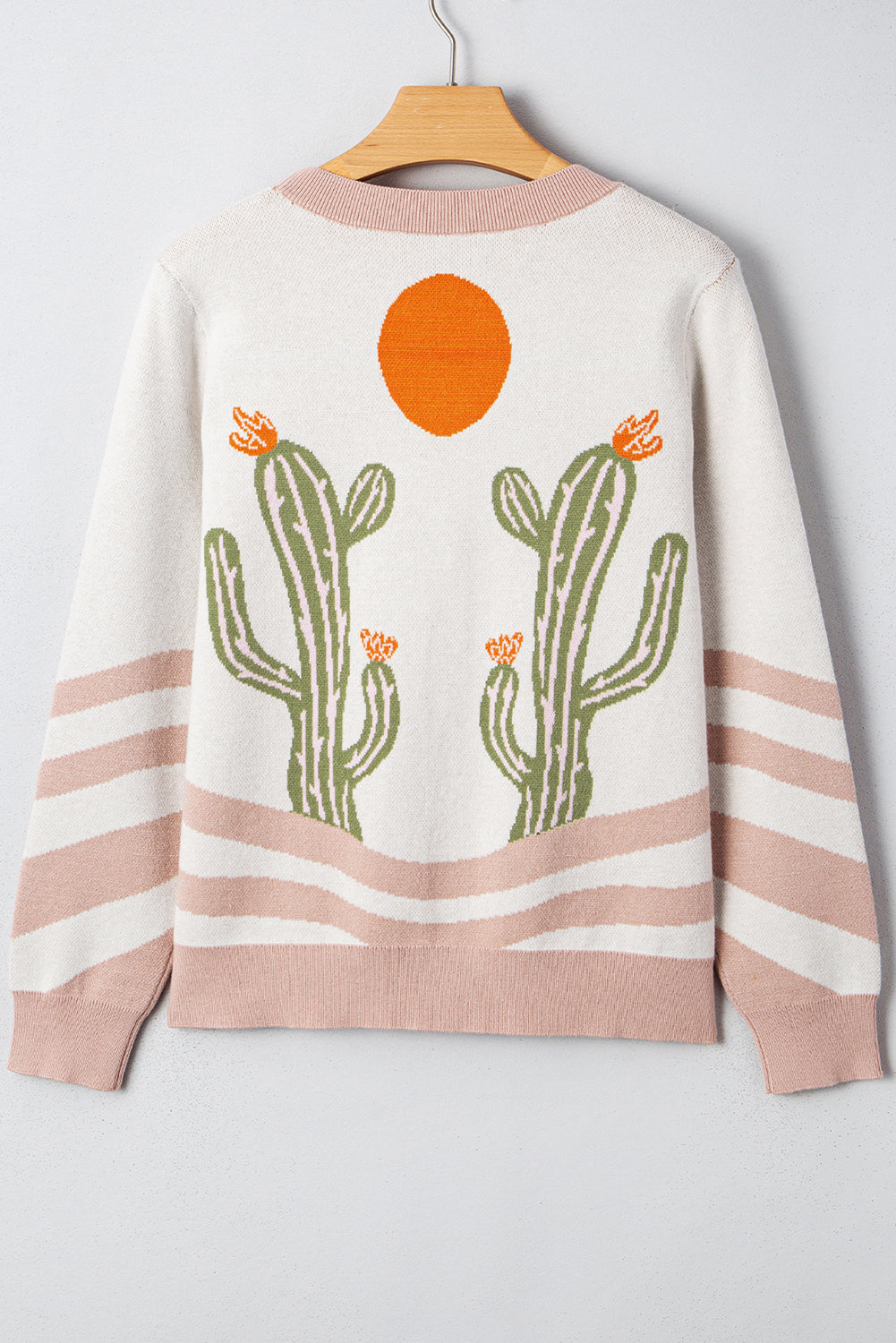 “Cactus Bloom” Desert Knit Cardigan – Apricot Sunset Edition