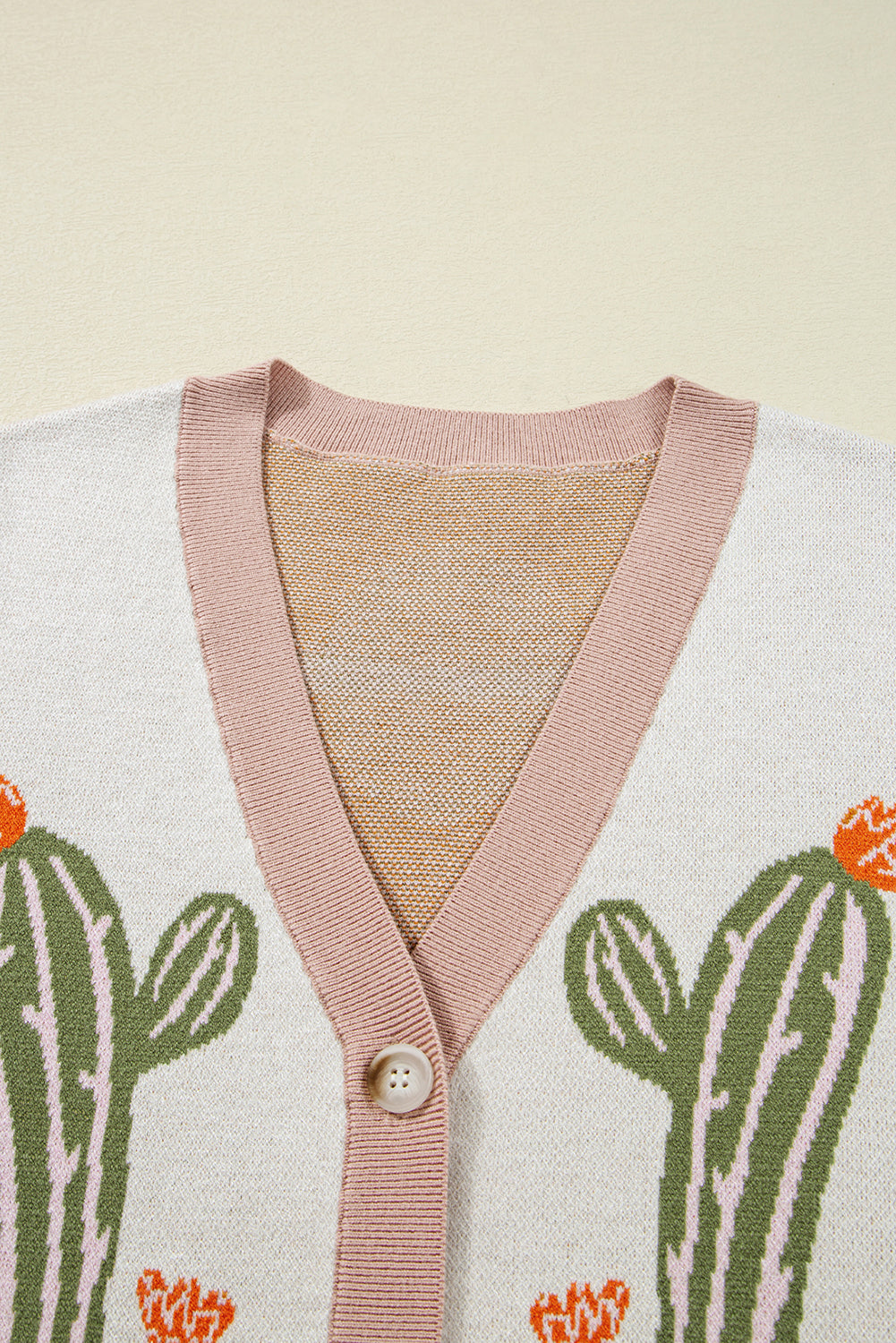 “Cactus Bloom” Desert Knit Cardigan – Apricot Sunset Edition