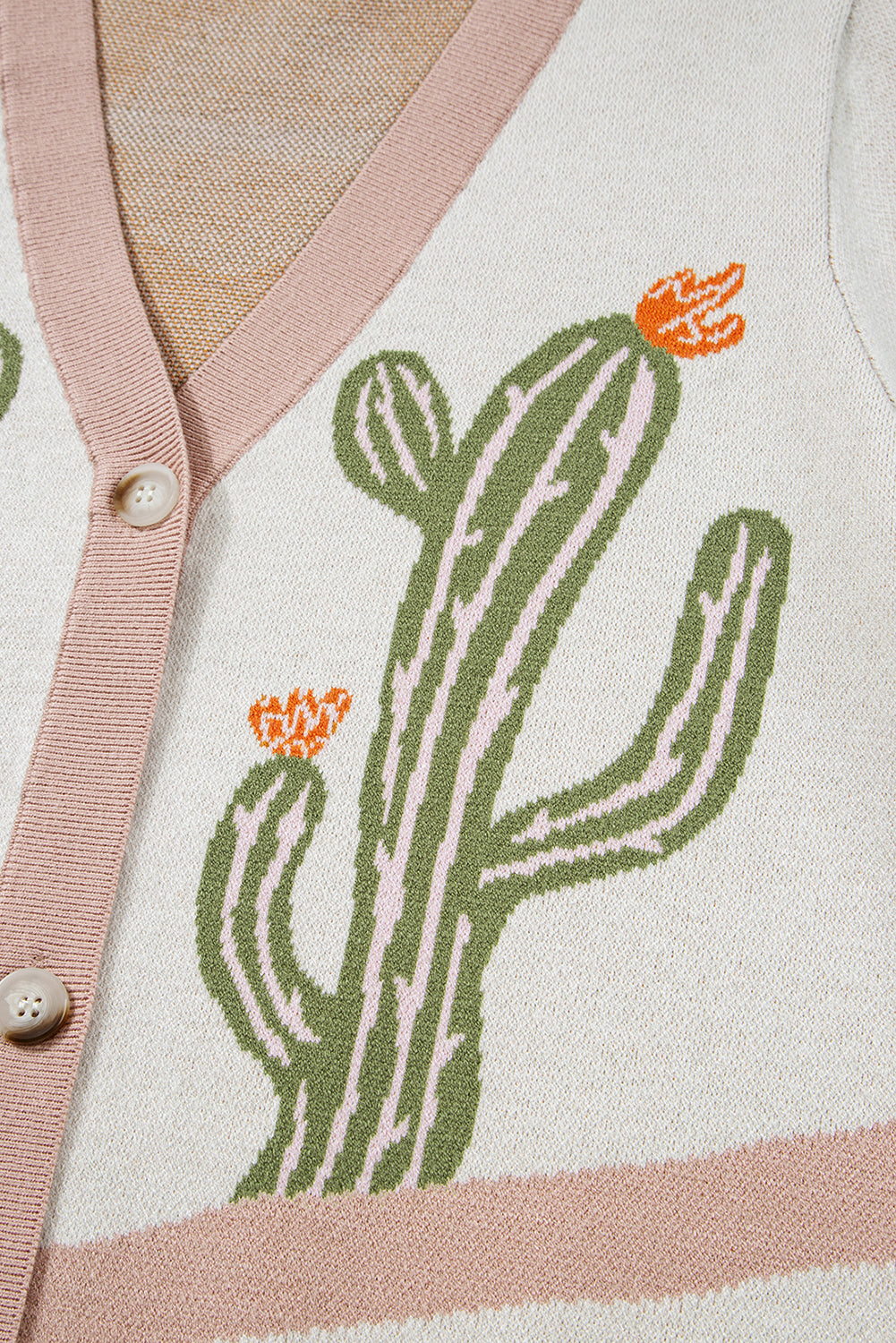 “Cactus Bloom” Desert Knit Cardigan – Apricot Sunset Edition