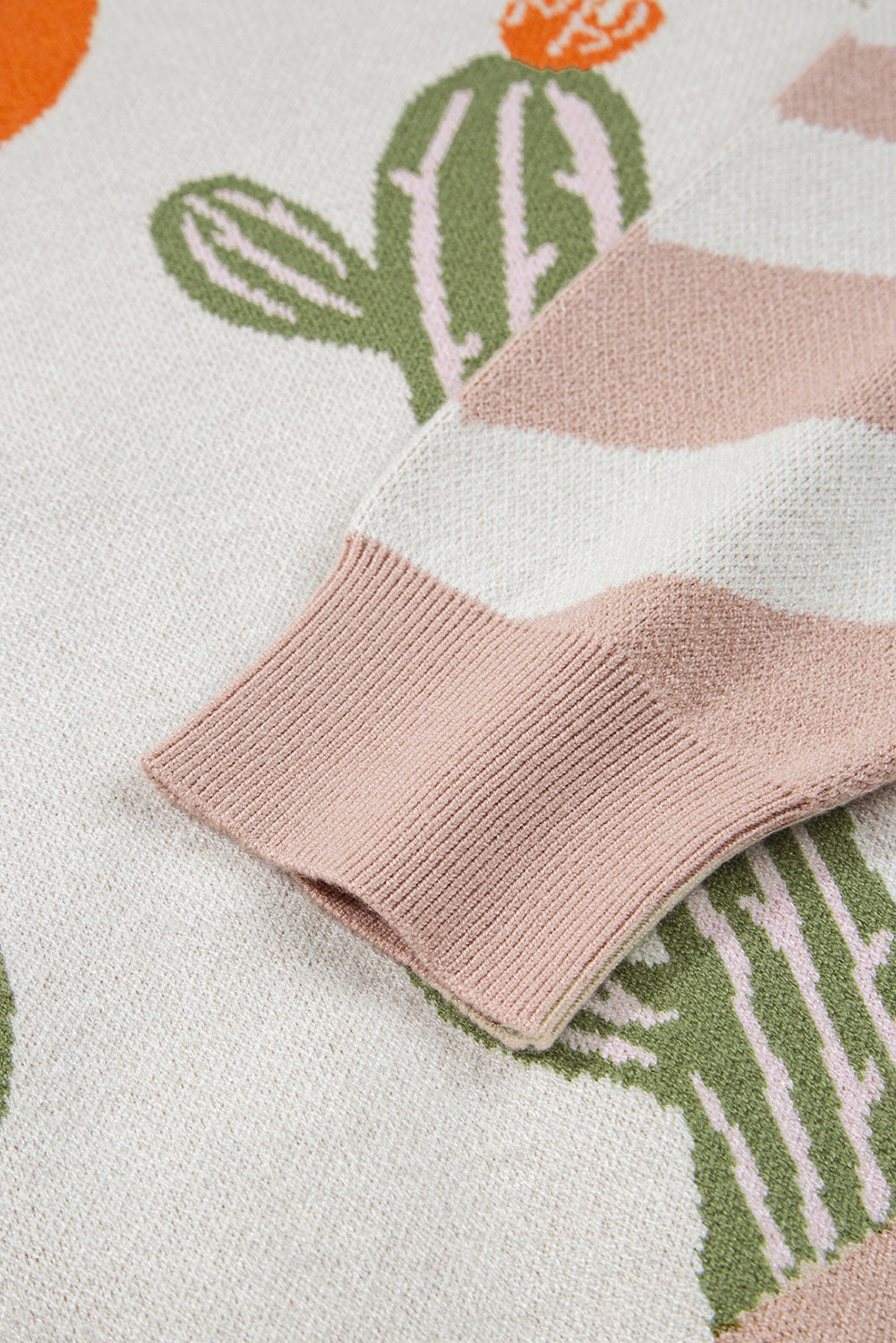 “Cactus Bloom” Desert Knit Cardigan – Apricot Sunset Edition