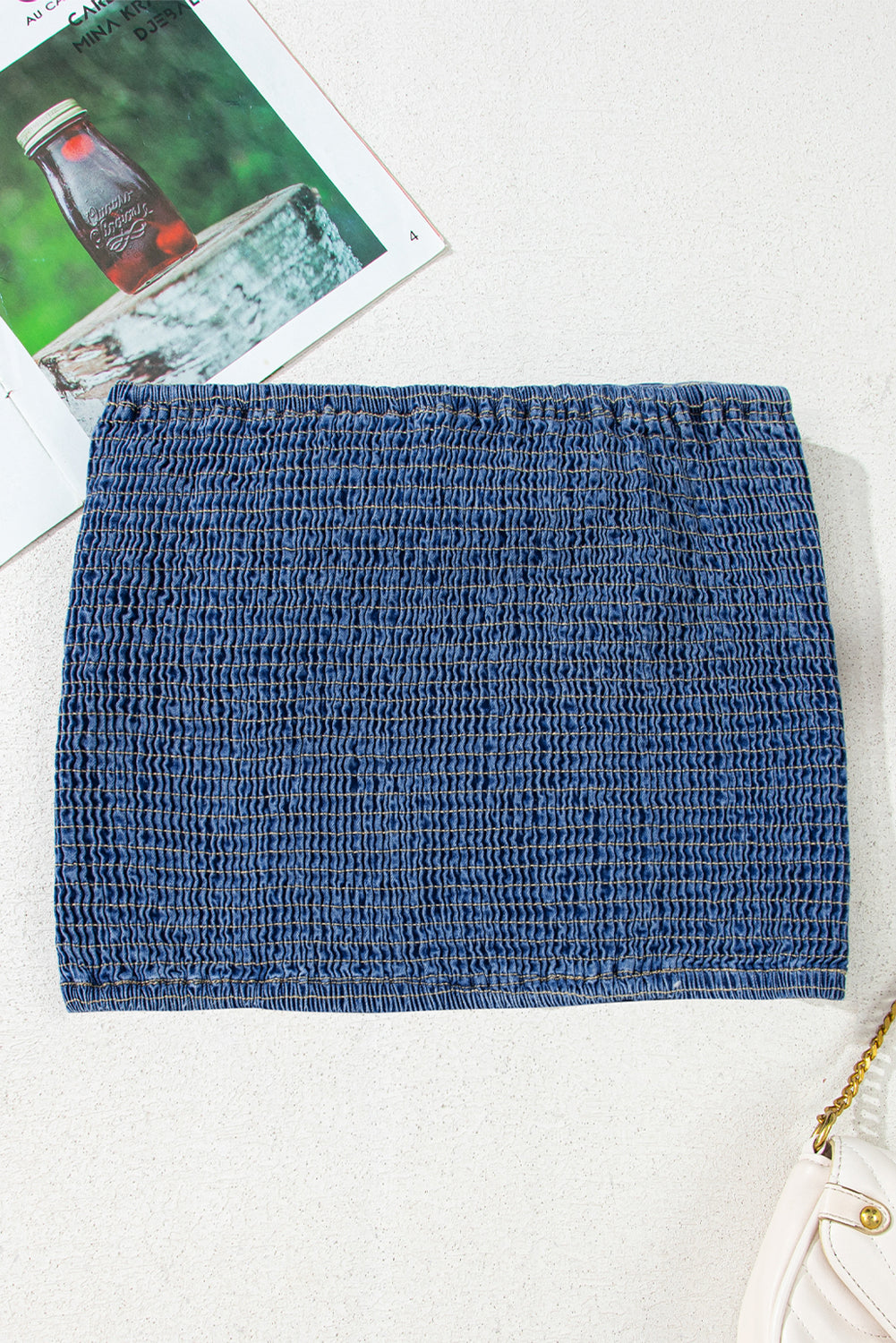 Bow & Buckle Denim Tube Top – Western Charm, Smocked Sass