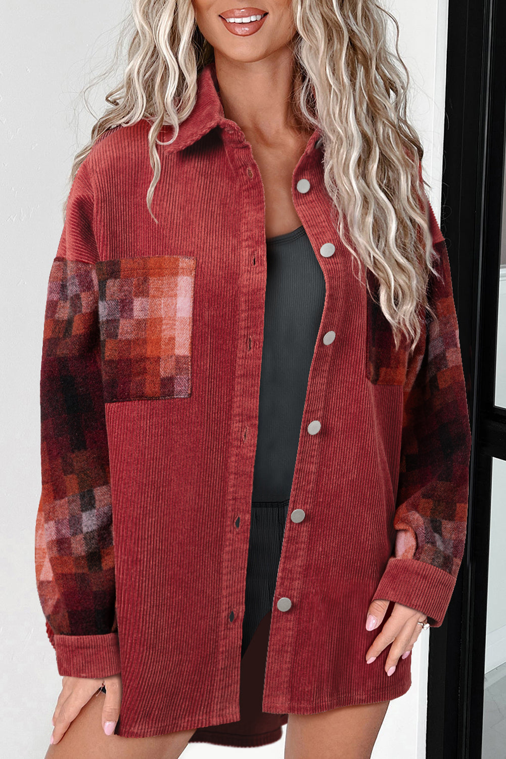 Checker Flame Corduroy Shacket – Raw Edge Rebel