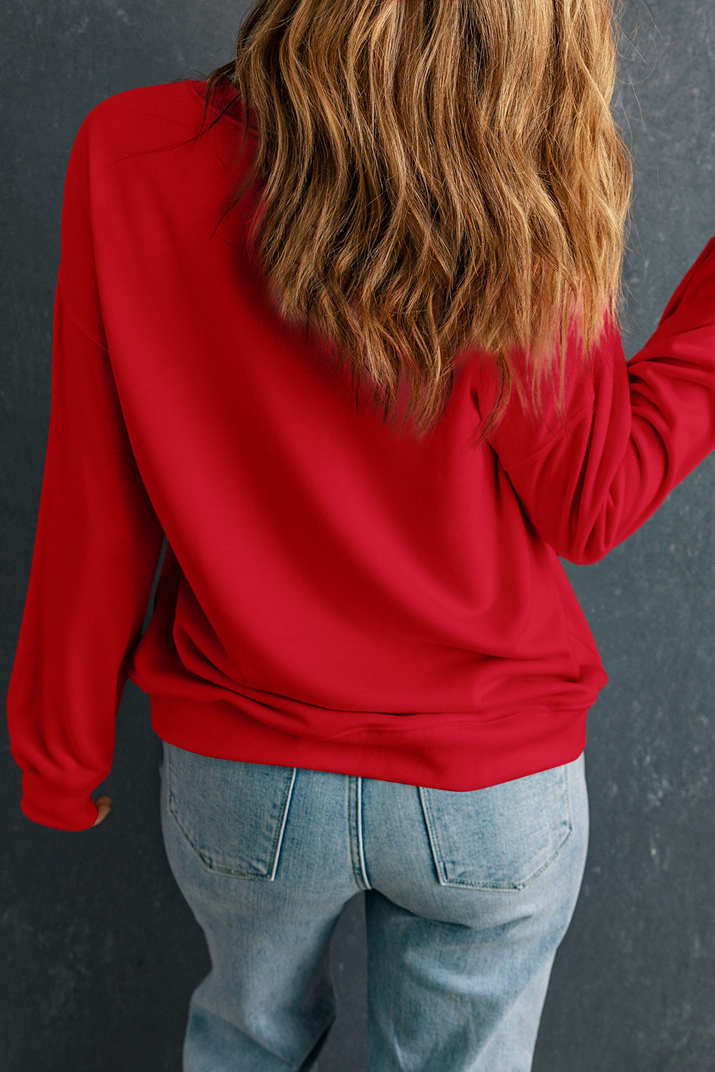 Racing Red "XOXO: Checkered Heart Graphic Plus Size Valentines Sweatshirt