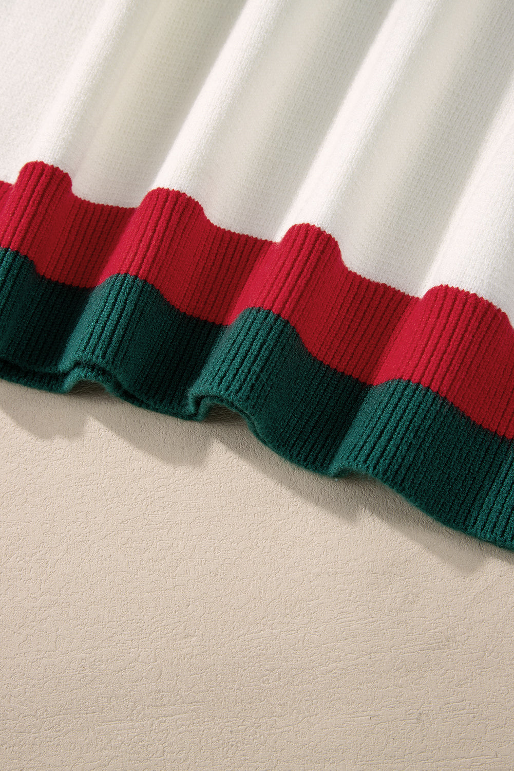 White Drop Shoulder Plus Size Sweater with Tinsel Holly Jolly Pattern