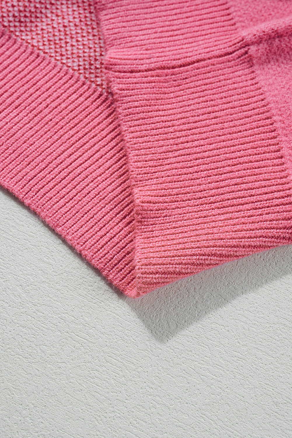 Pink Plus Size Love Heart Block Valentine Sweater