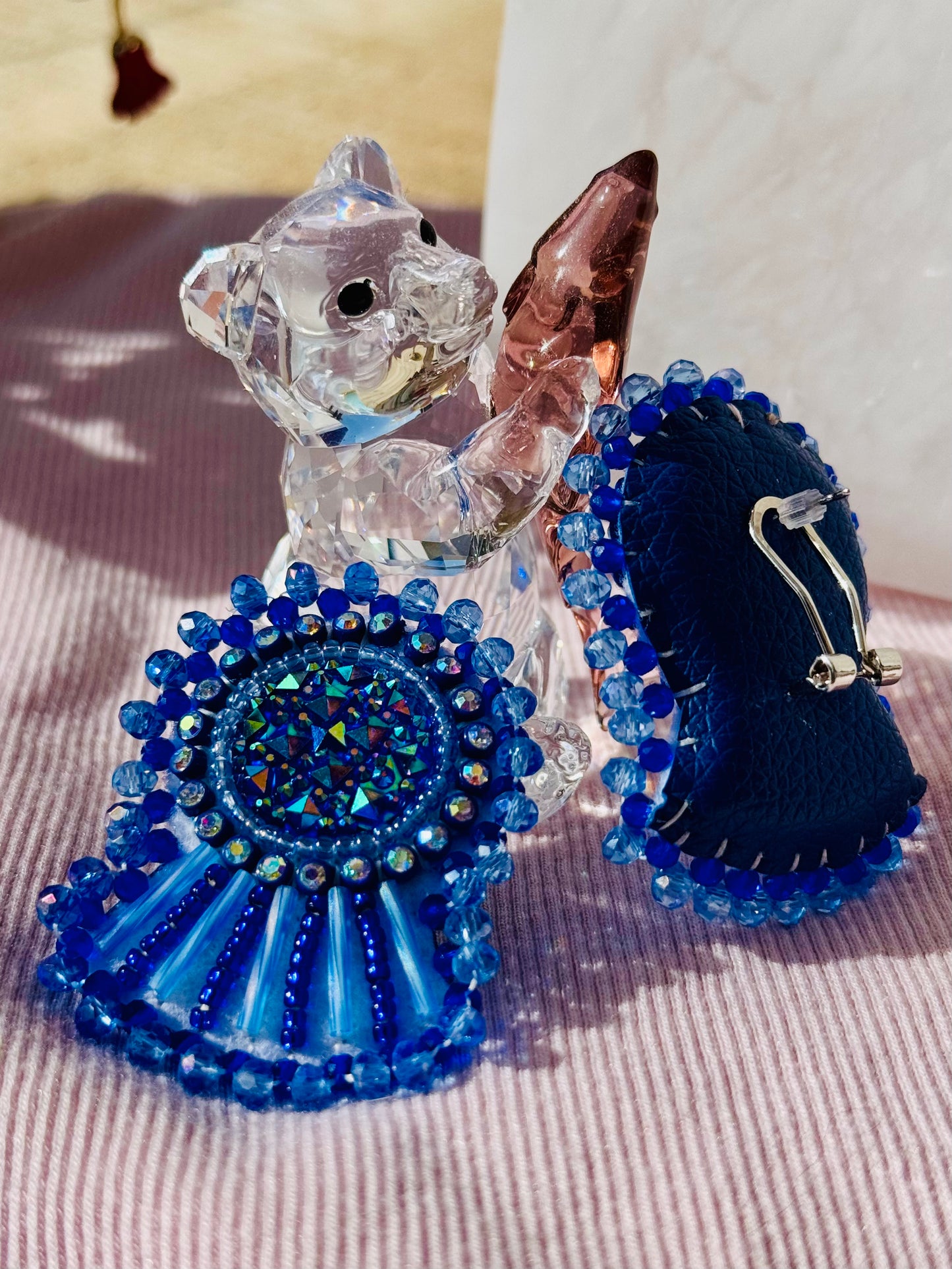 Beautiful Blue Beaded Post Earrings