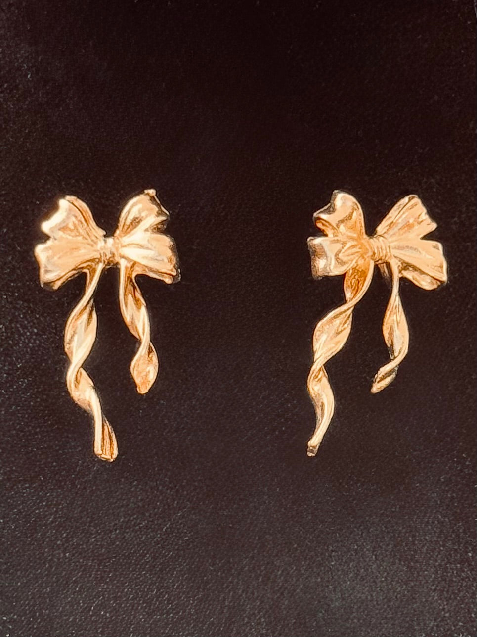 Cute Gold Plated Bow Post Earrings