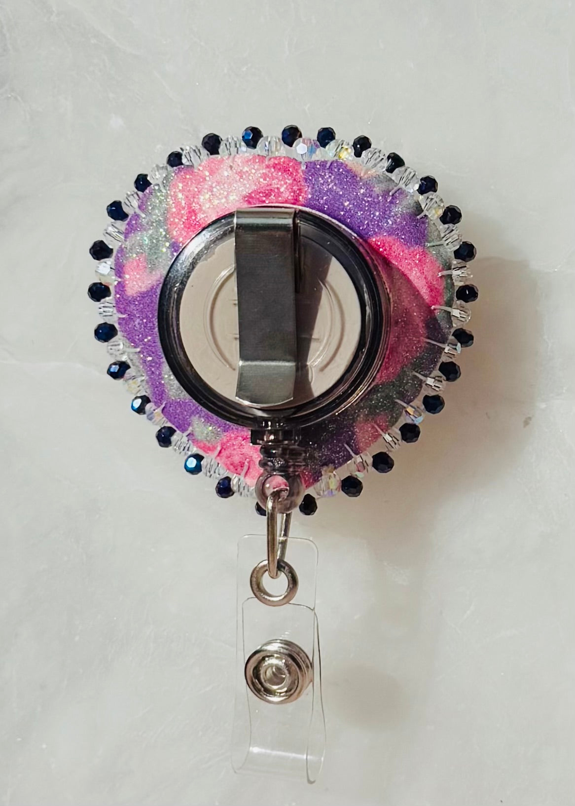 Pretty Purple Valentine Badge Holder