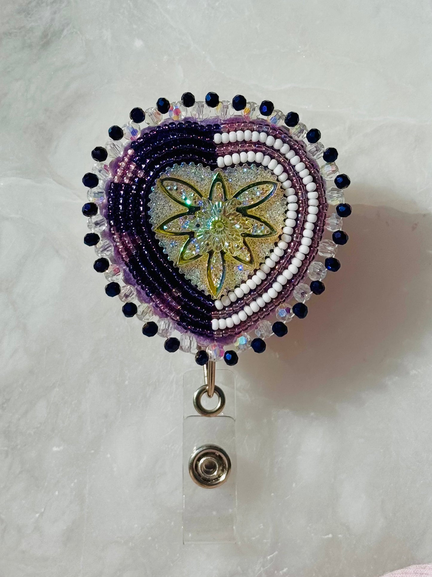 Pretty Purple Valentine Badge Holder
