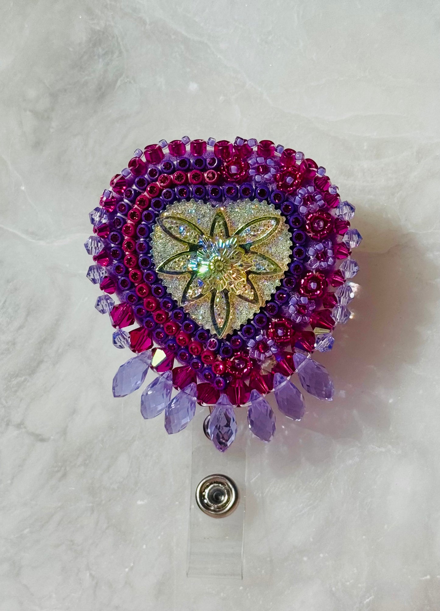 Be My Valentine Beaded Badge Holder