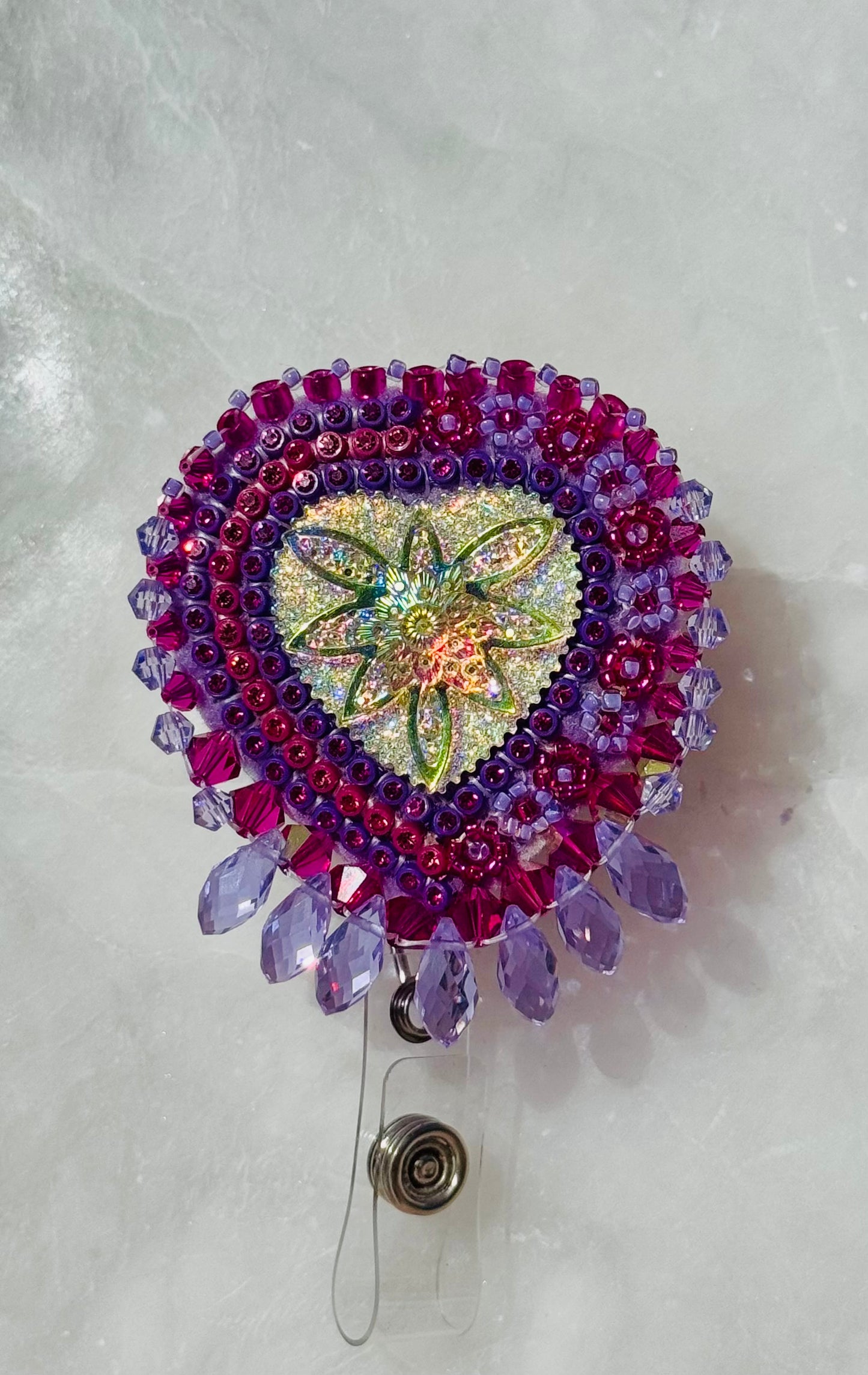 Be My Valentine Beaded Badge Holder