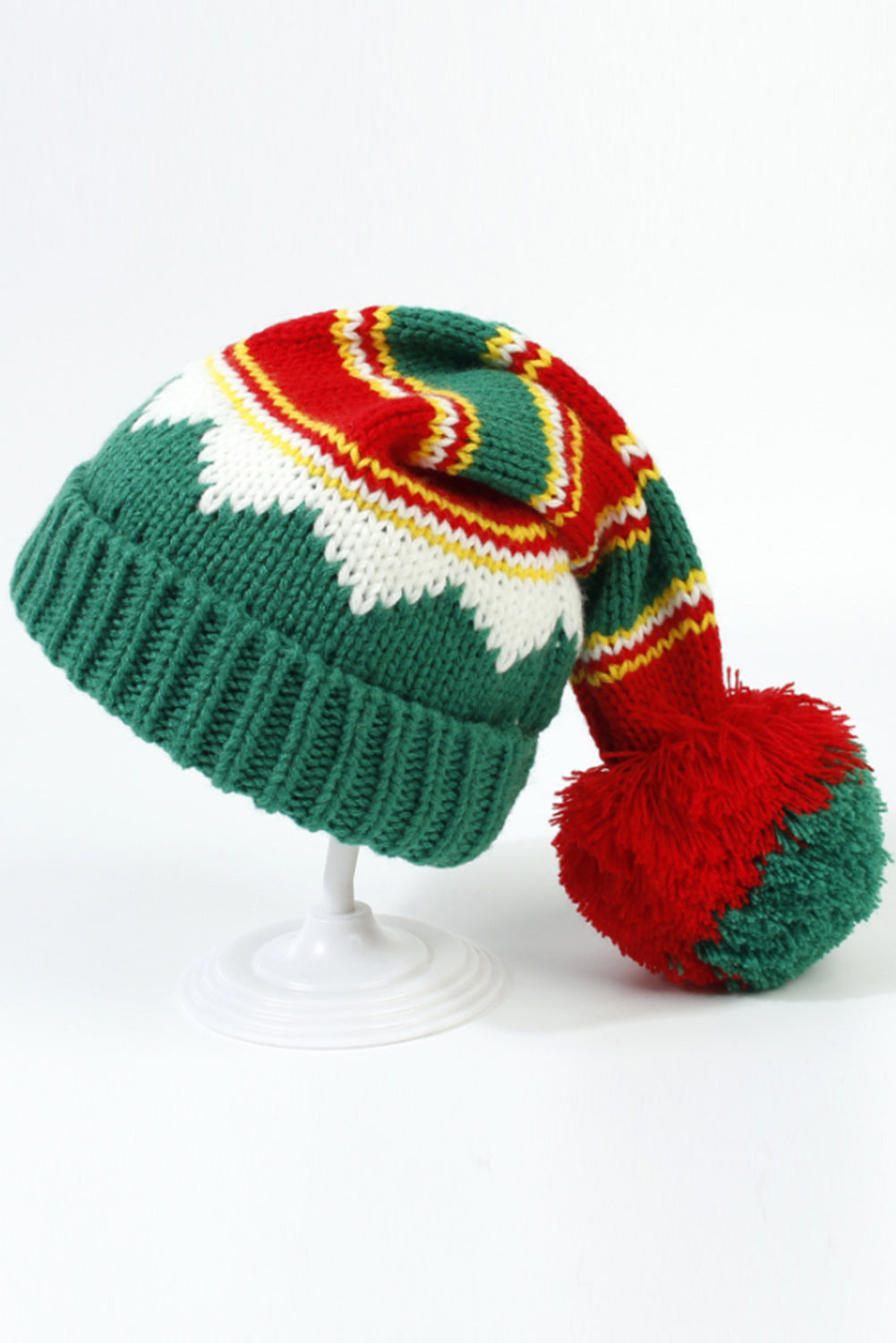 Very Cutesy Green Christmas PomPom Knitted Hat