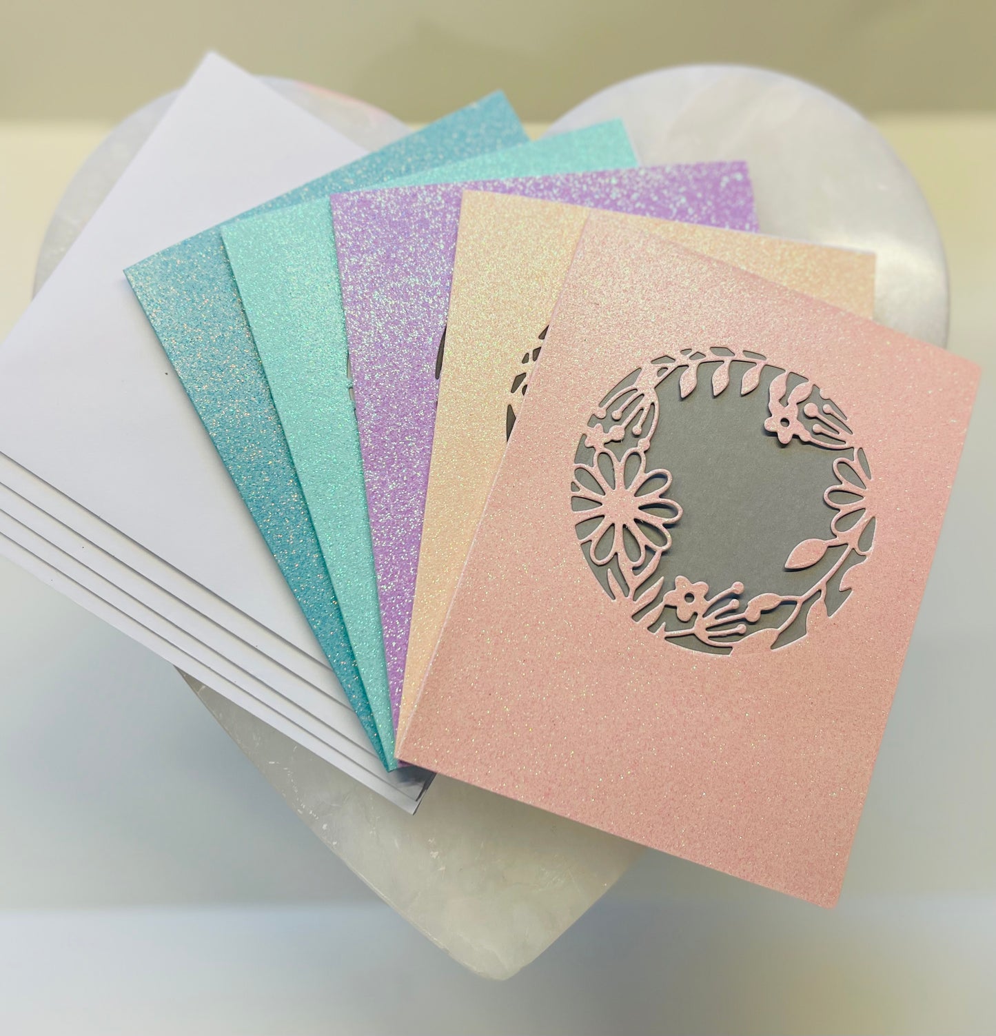 Cute Pastel & Grey Flower Stationary Cards for Any Occasion