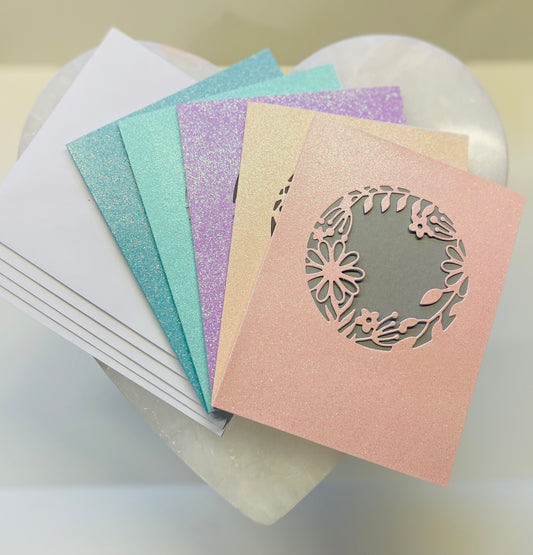 Cute Pastel & Grey Flower Stationary Cards for Any Occasion