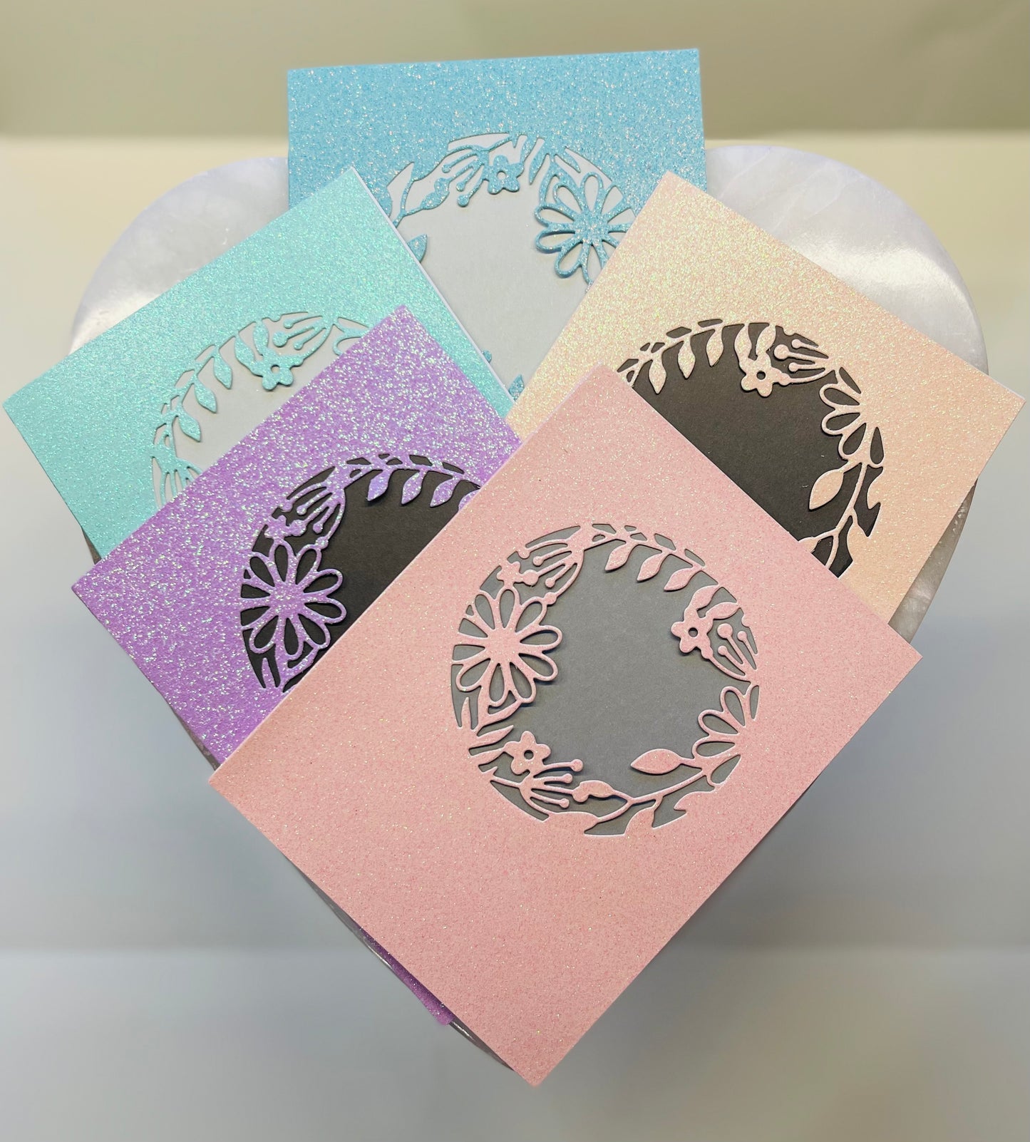 Cute Pastel & Grey Flower Stationary Cards for Any Occasion