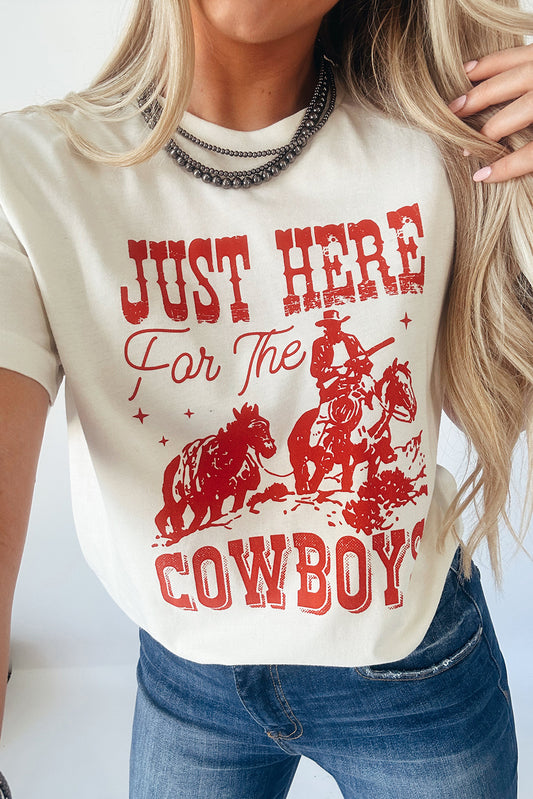 “Just Here for the Cowboys” Graphic Tee – Rodeo Realness