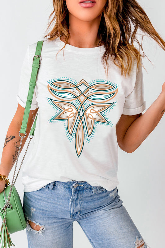 “Boot Stitch Bloom” Graphic Tee – Desert Thread Edition
