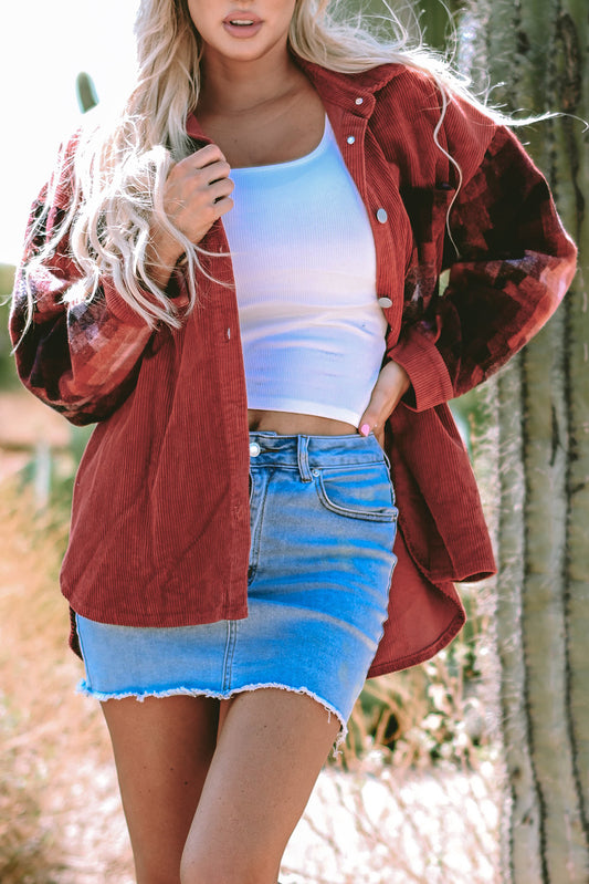 Checker Flame Corduroy Shacket – Raw Edge Rebel